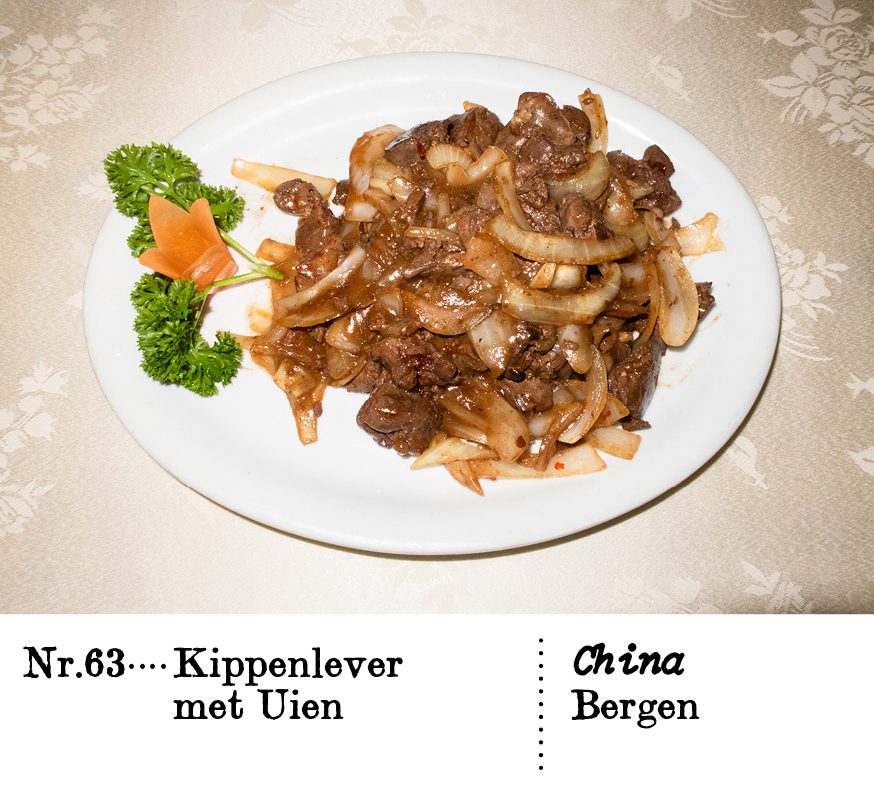 Nr. 63Kippenlever met Uien China,Bergen
